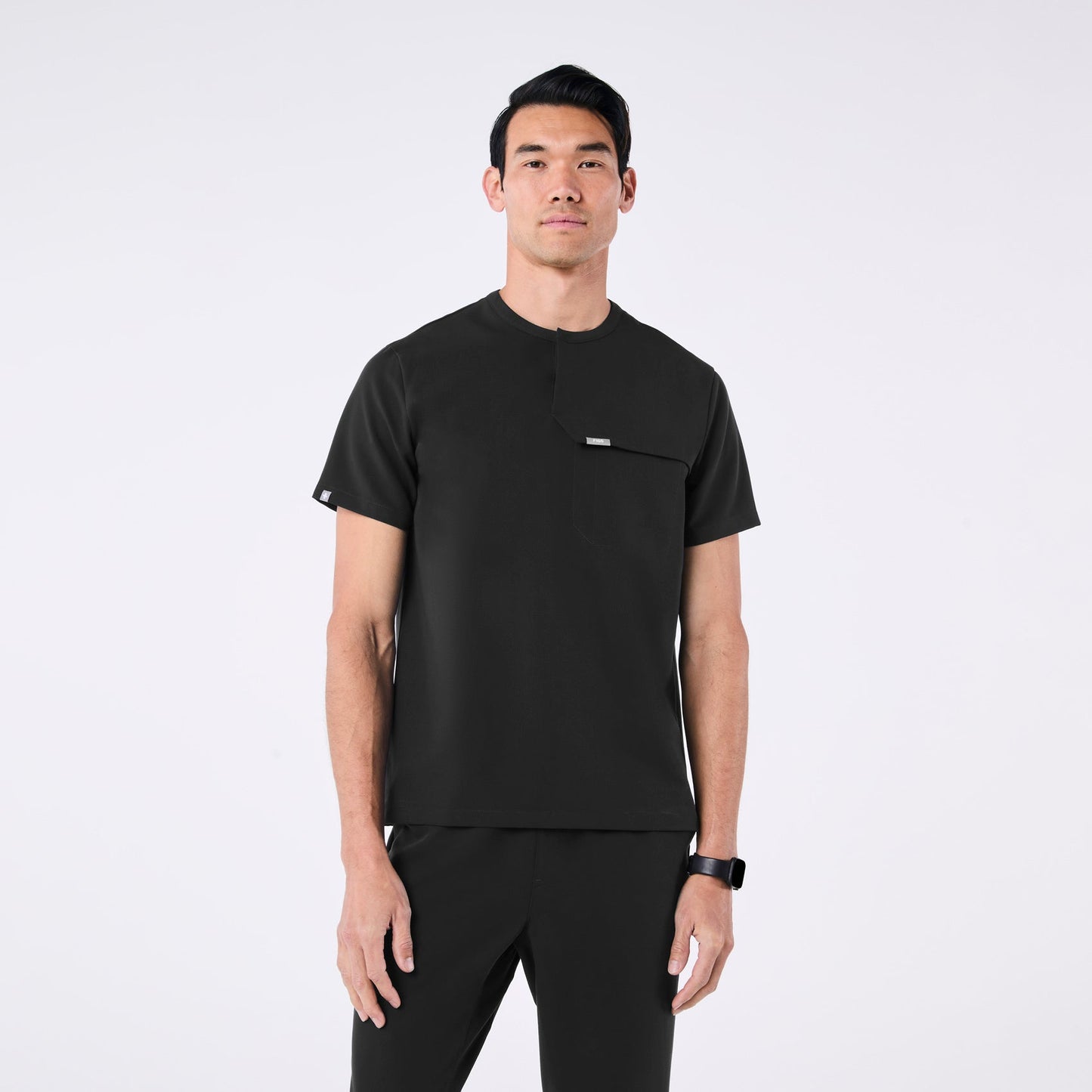 Corfield Henley Scrub Top - Black