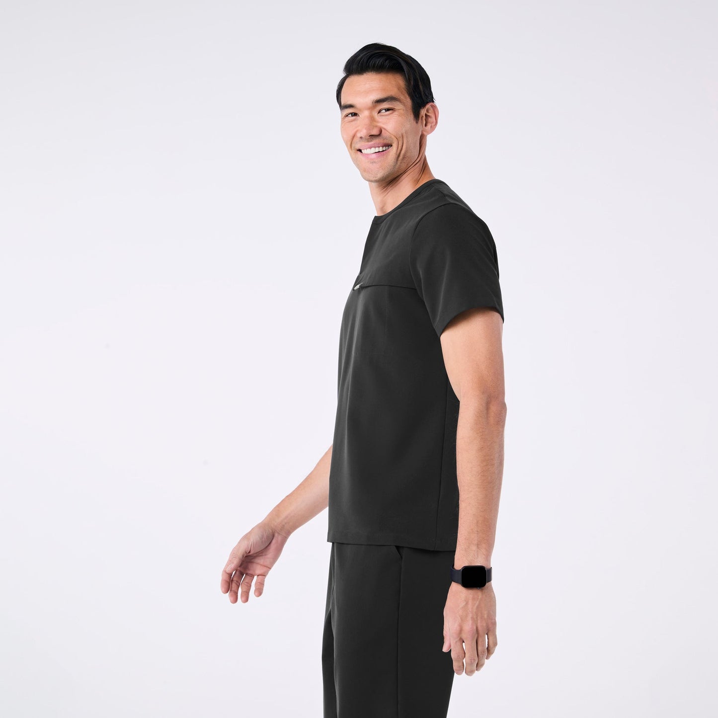 Corfield Henley Scrub Top - Black