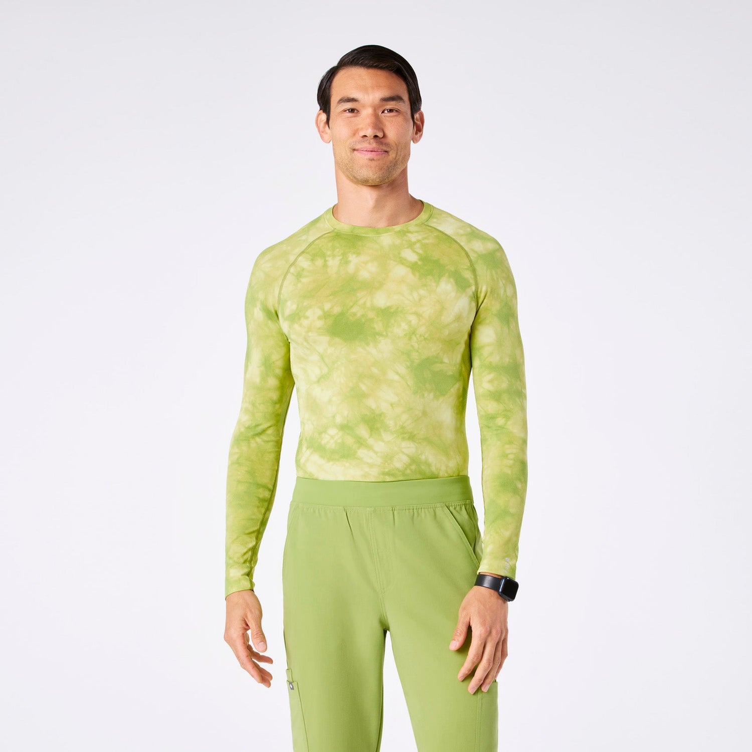 Makato Seamless Longsleeve Underscrub - Tie Dye Matcha