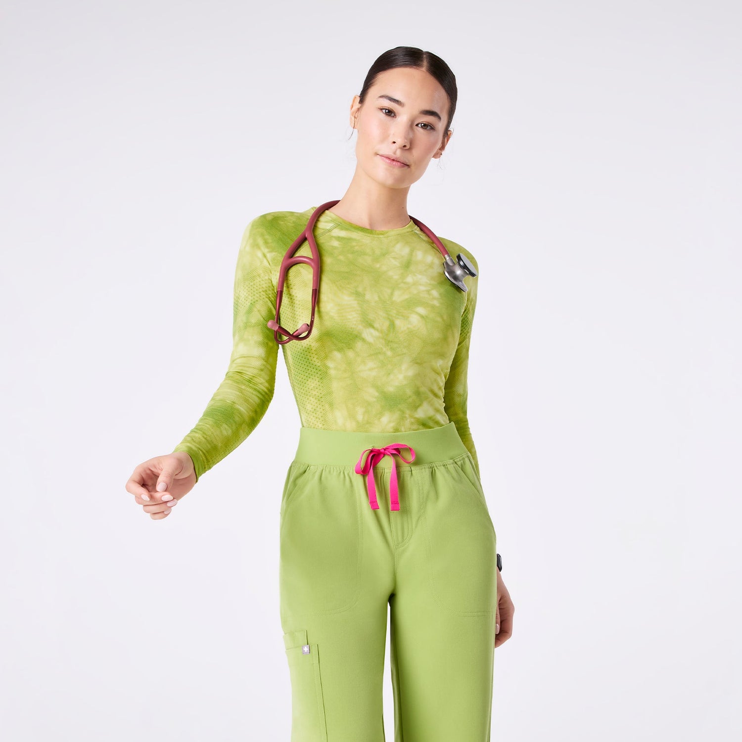 Salta Seamless Longsleeve Underscrub - Tie Dye Matcha