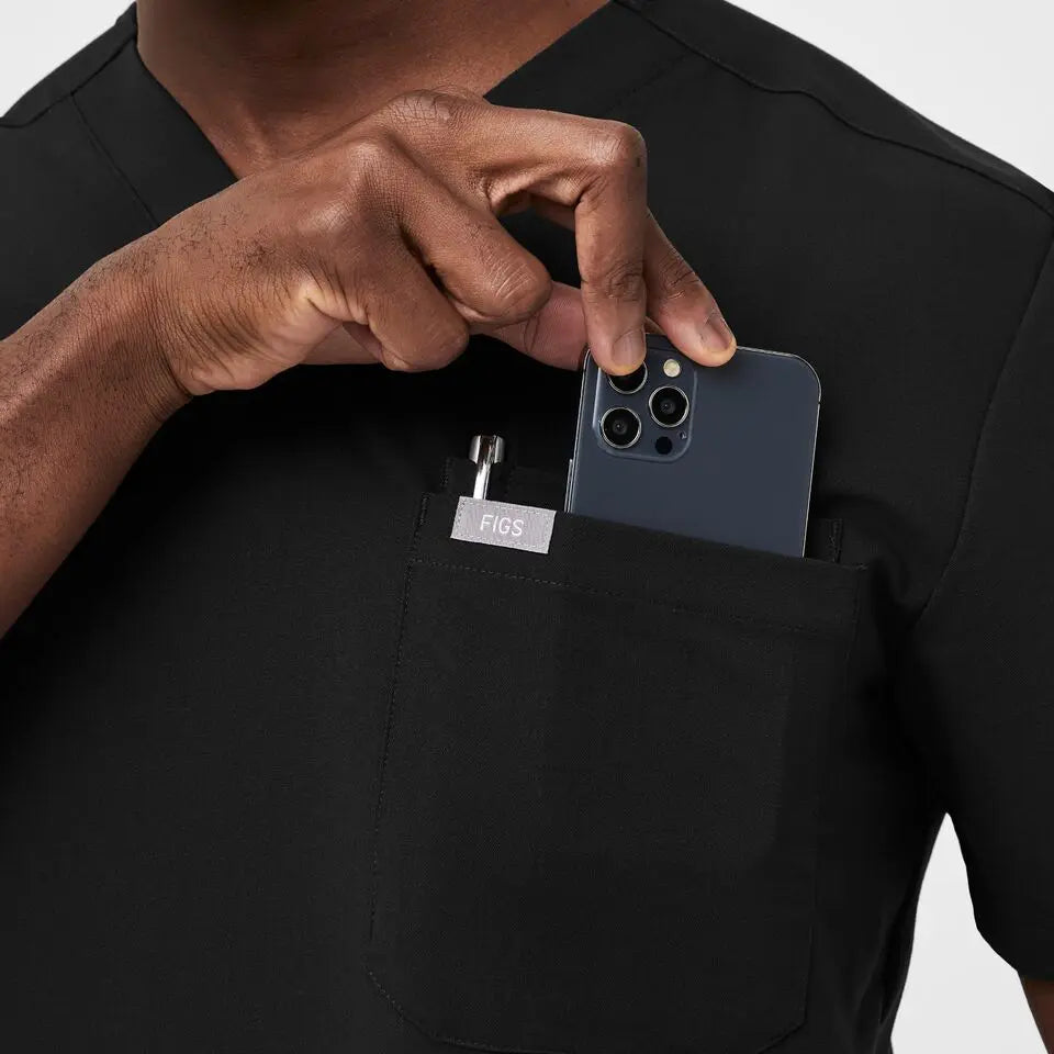 Leon Three-Pocket Scrub Top™ - Black