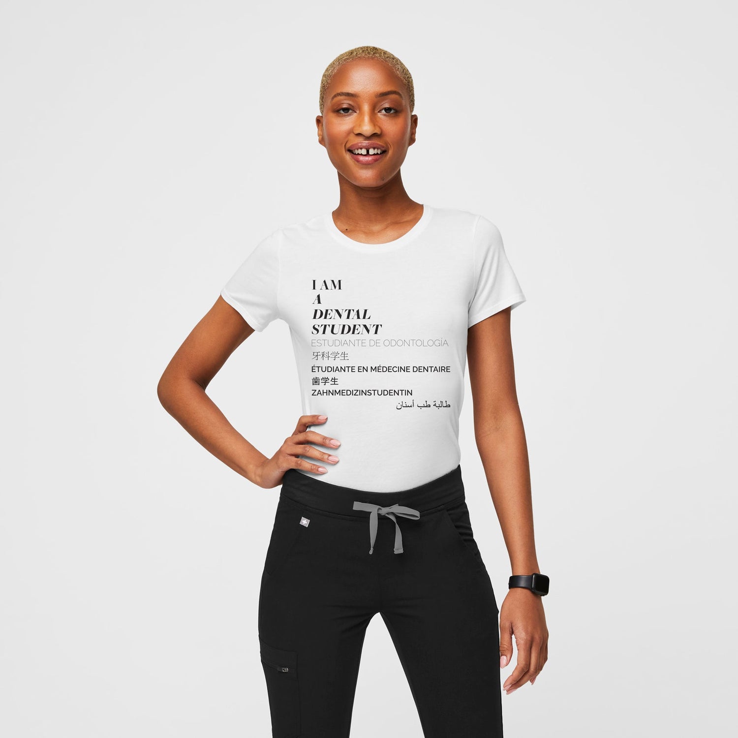 Dental Student Supersoft Shortsleeve Underscrub - White