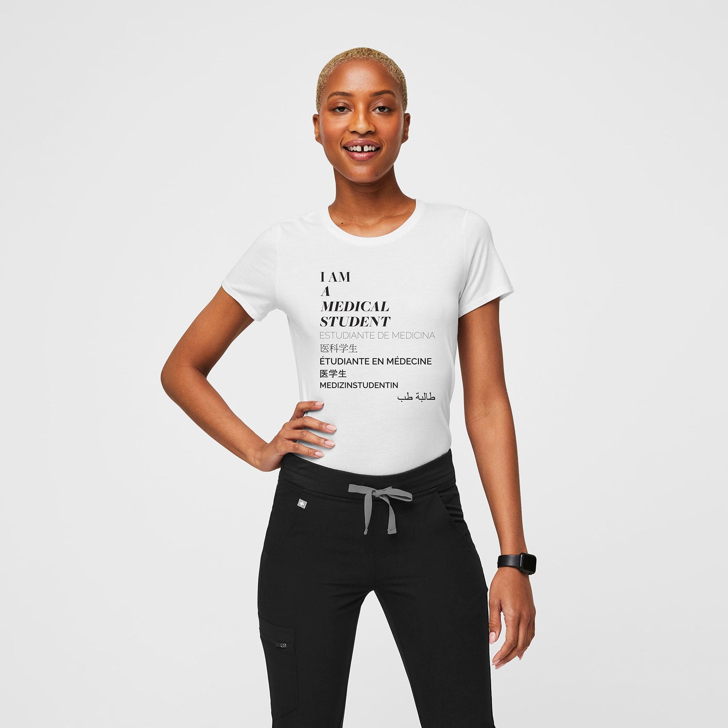 Medical Student Supersoft Shortsleeve Underscrub - White