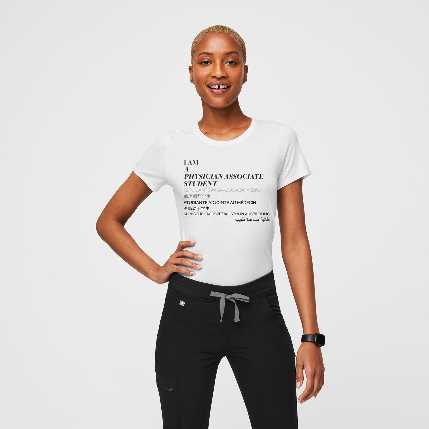 Physician Associate Student Supersoft Shortsleeve Underscrub - White