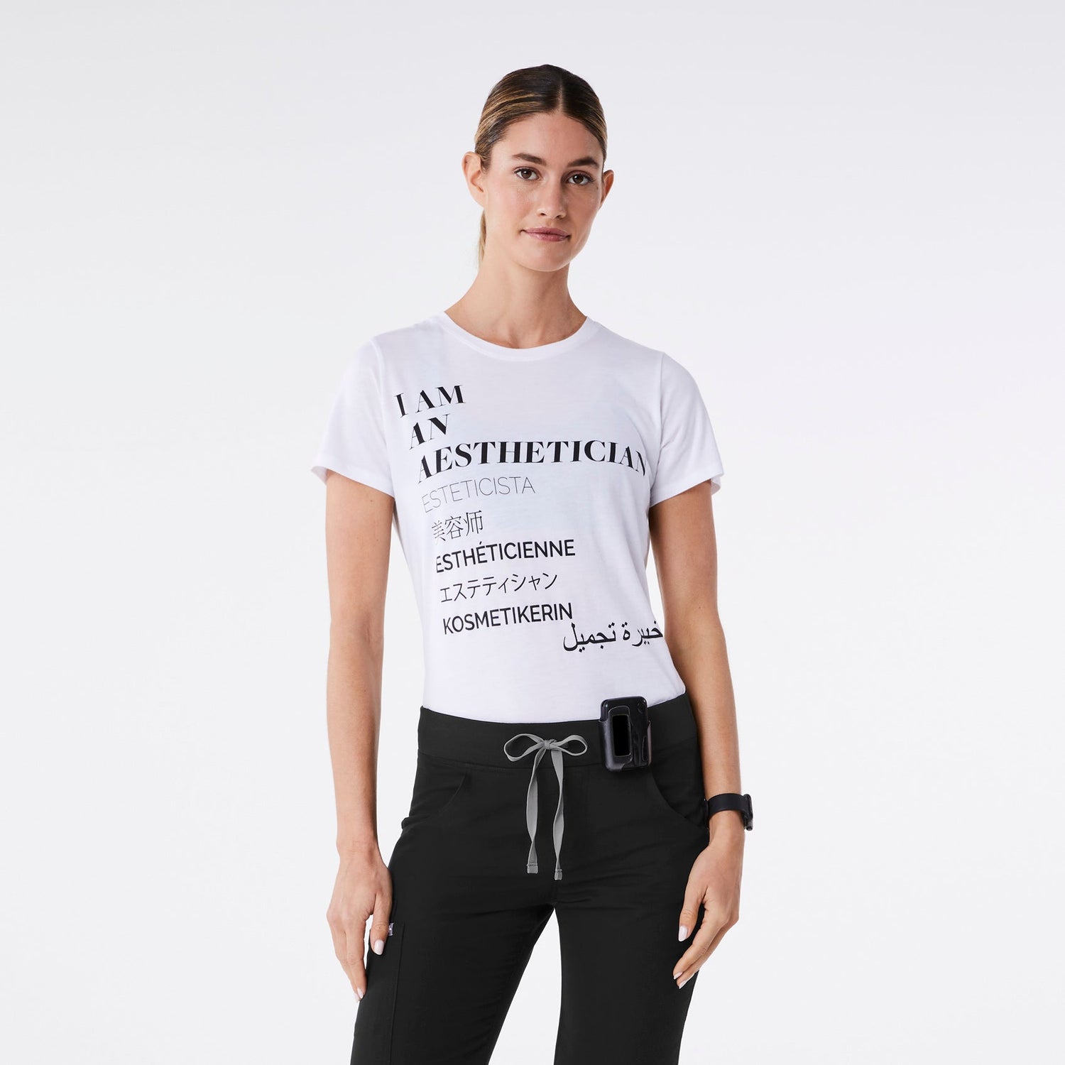Aesthetician Supersoft Shortsleeve Underscrub - White