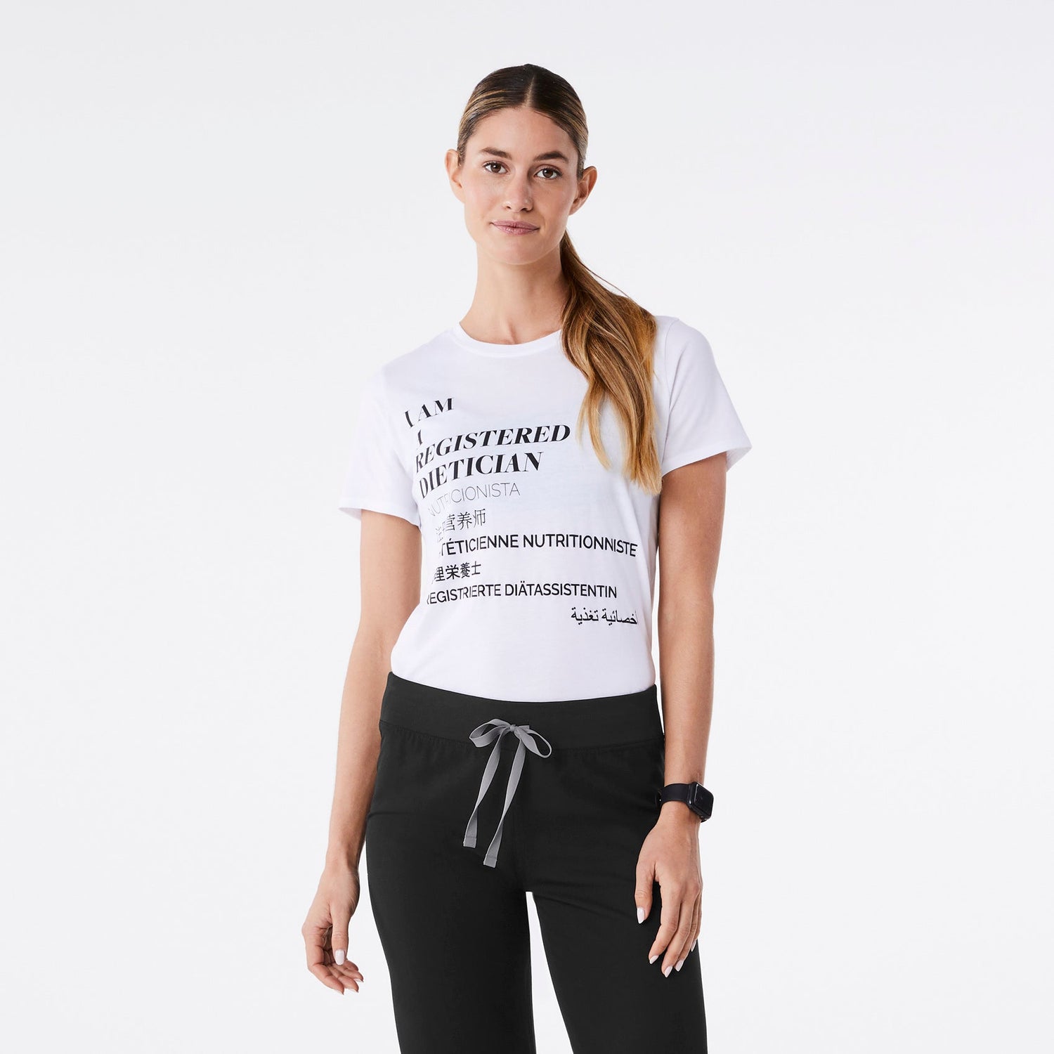 Registered Dietician Supersoft Shortsleeve Underscrub - White