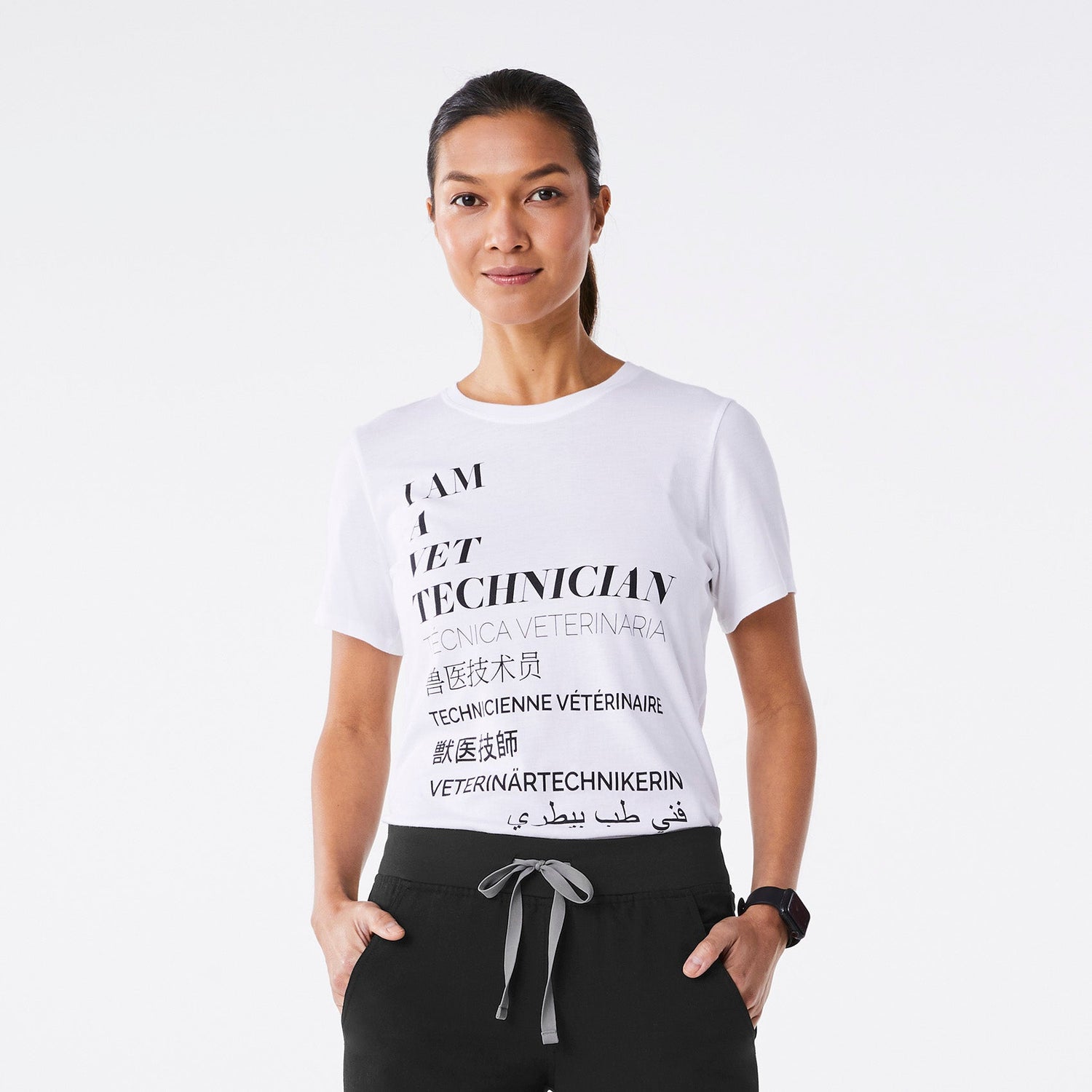 Vet Technician Supersoft Shortsleeve Underscrub - White