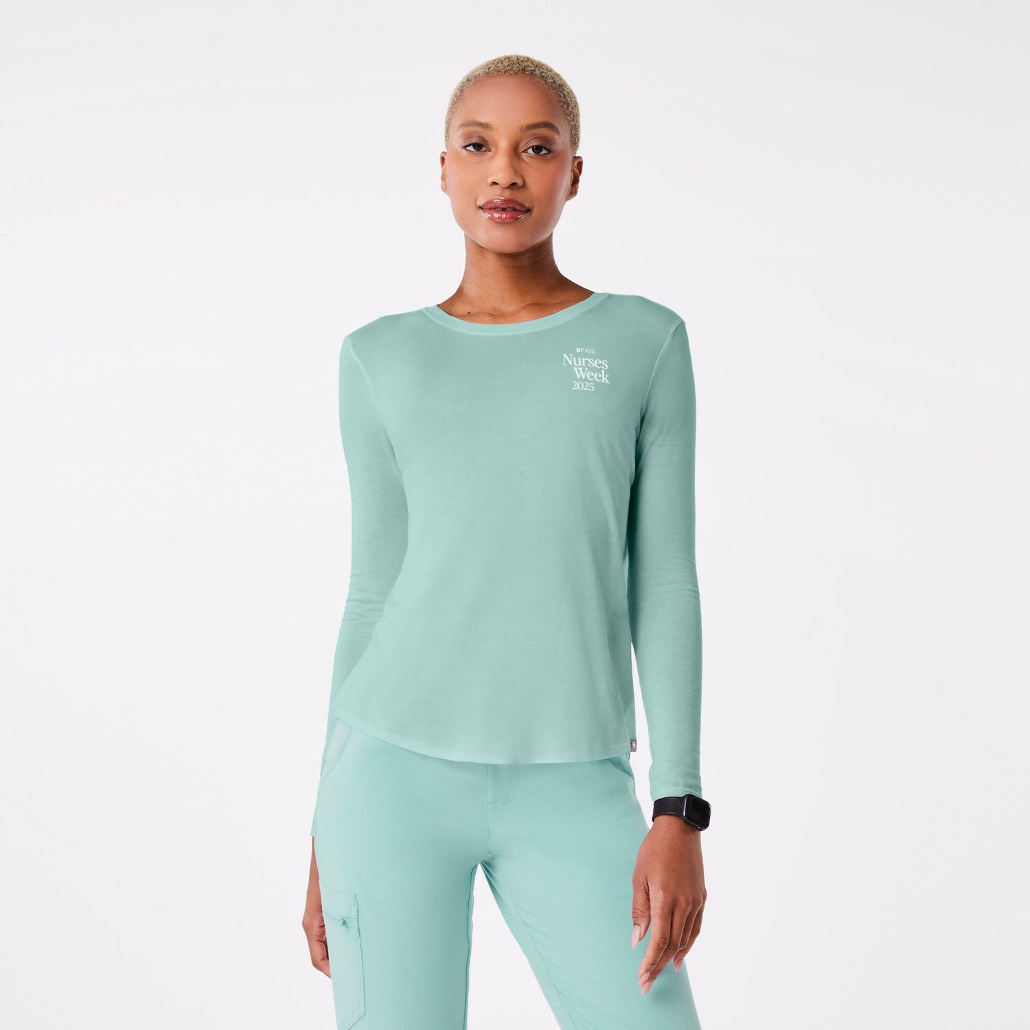 Coffee Order Supersoft Longsleeve Underscrub - Seaglass